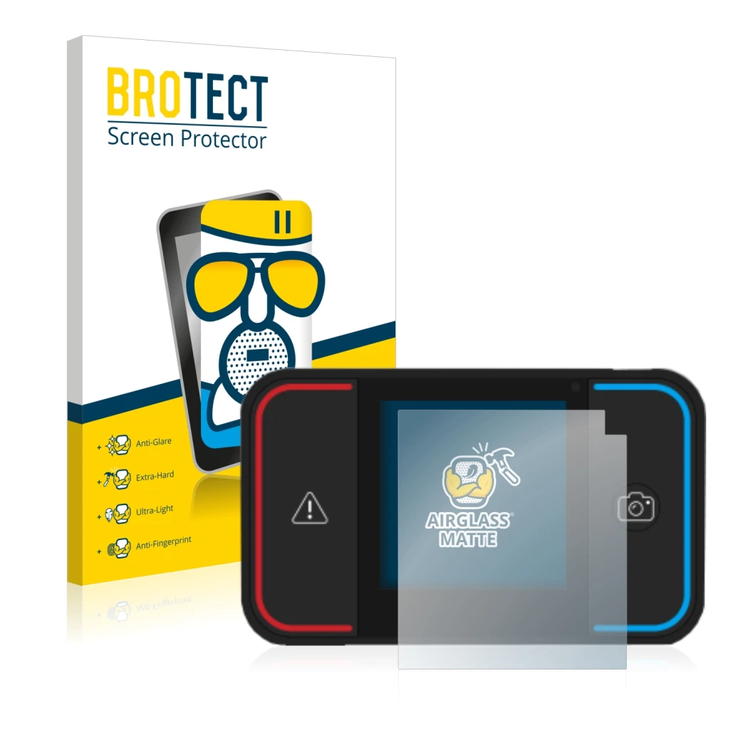Face avant d’un emballage produit avec le logo de la marque BROTECT. À côté, l’appareil Saphe Drive Pro est représenté avec la