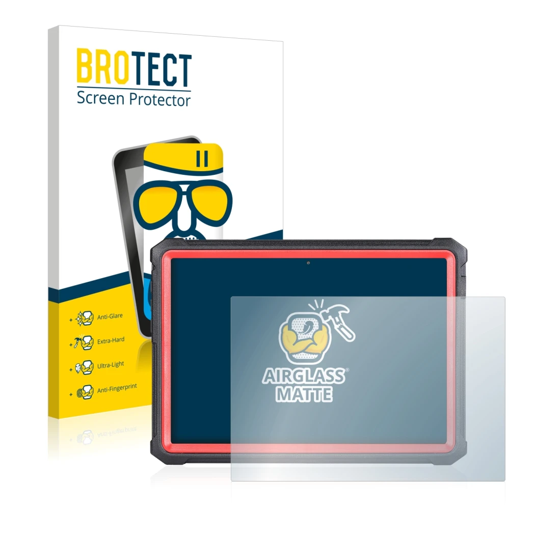 Face avant d’un emballage produit avec le logo de la marque BROTECT. À côté, l’appareil Launch X-431 PRO3S+ V2.0 est représent