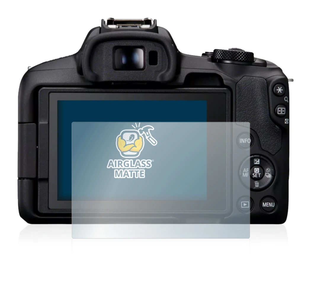 Image de l'appareil Canon EOS R50 avec une grande variété de protections d'écran.