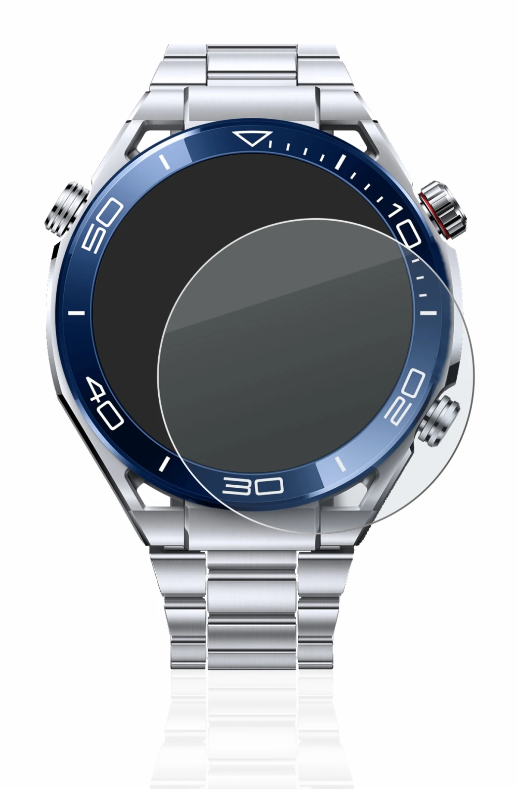 Image de l'appareil Huawei Watch Ultimate (48.5 mm) avec une grande variété de protections d'écran.