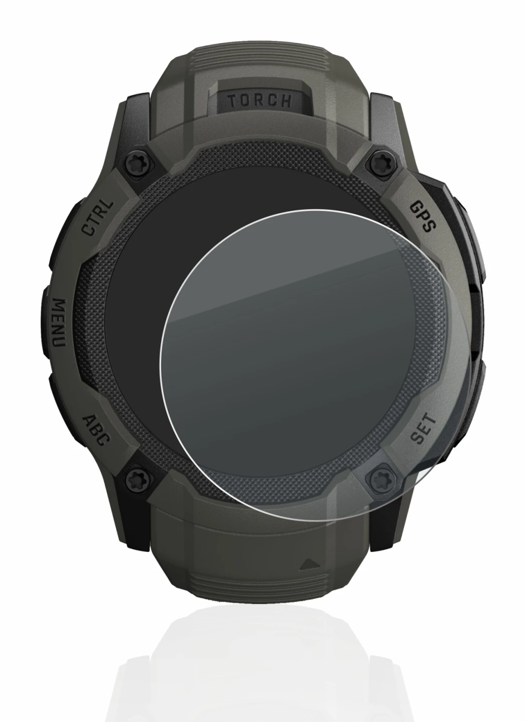 Image de l'appareil Garmin Instinct 2X Solar avec une grande variété de protections d'écran.