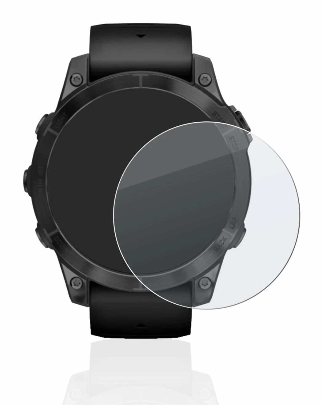 Image de l'appareil Garmin Epix Pro (Gen 2) (47 mm) avec une grande variété de protections d'écran.