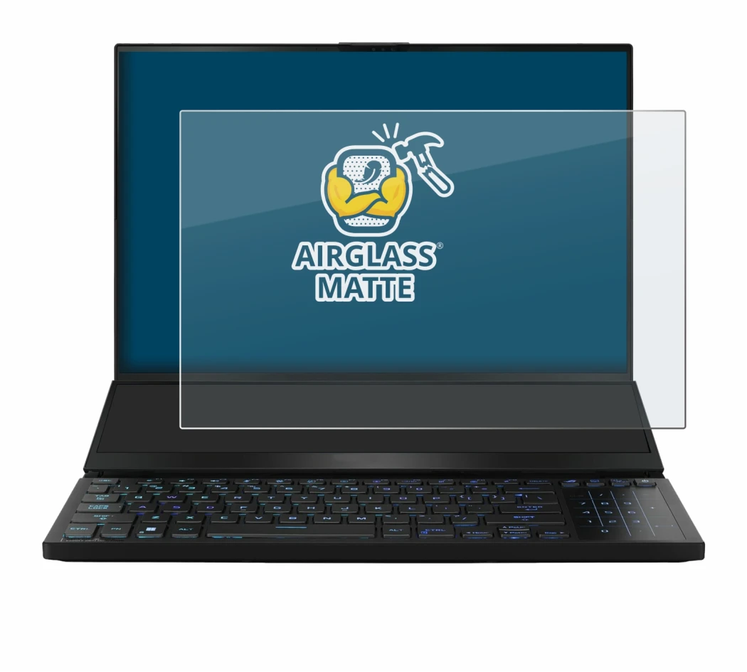 Image de l'appareil ASUS ROG Zephyrus Duo 16 2023 avec une grande variété de protections d'écran.