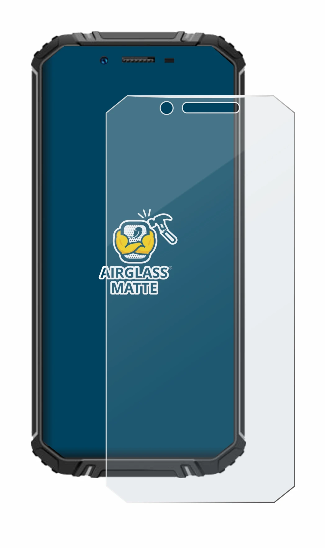 Image de l'appareil Oukitel WP18 avec une grande variété de protections d'écran.