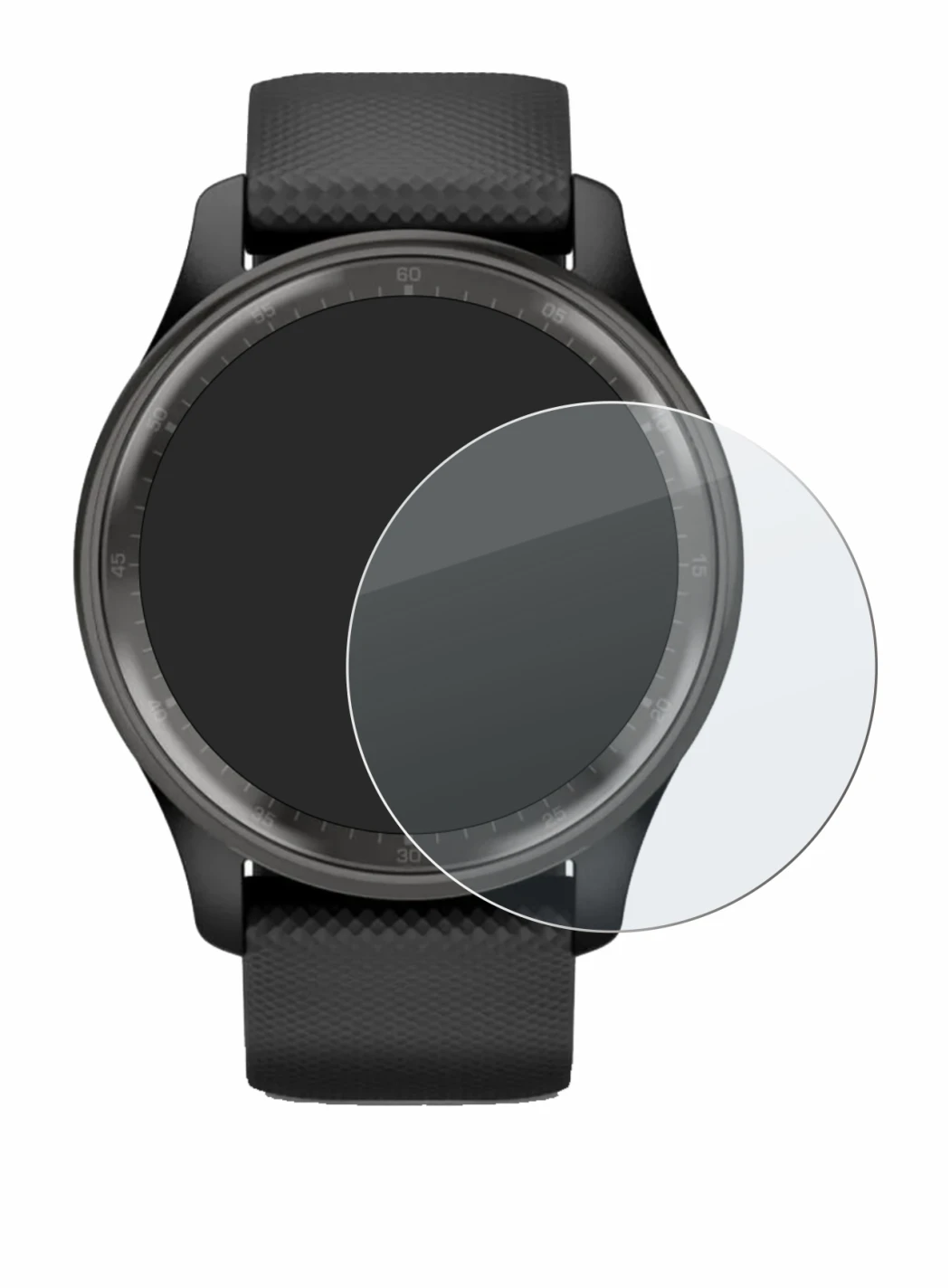 Image de l'appareil Garmin Vivomove Trend avec une grande variété de protections d'écran.