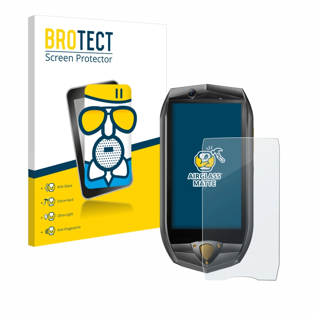 Face avant d’un emballage produit avec le logo de la marque BROTECT. À côté, l’appareil Oukitel K16 est représenté avec la pro
