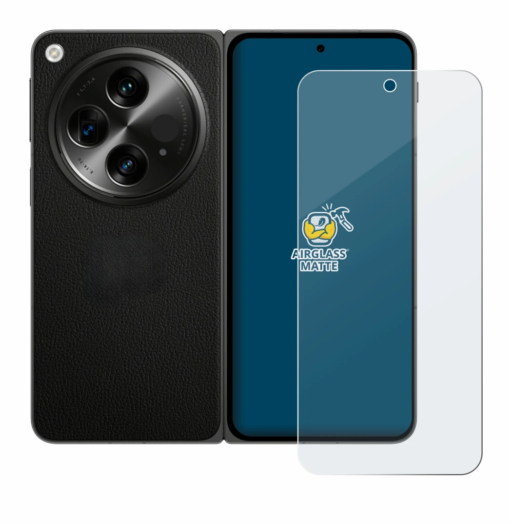 Image de l'appareil OnePlus Open avec une grande variété de protections d'écran.