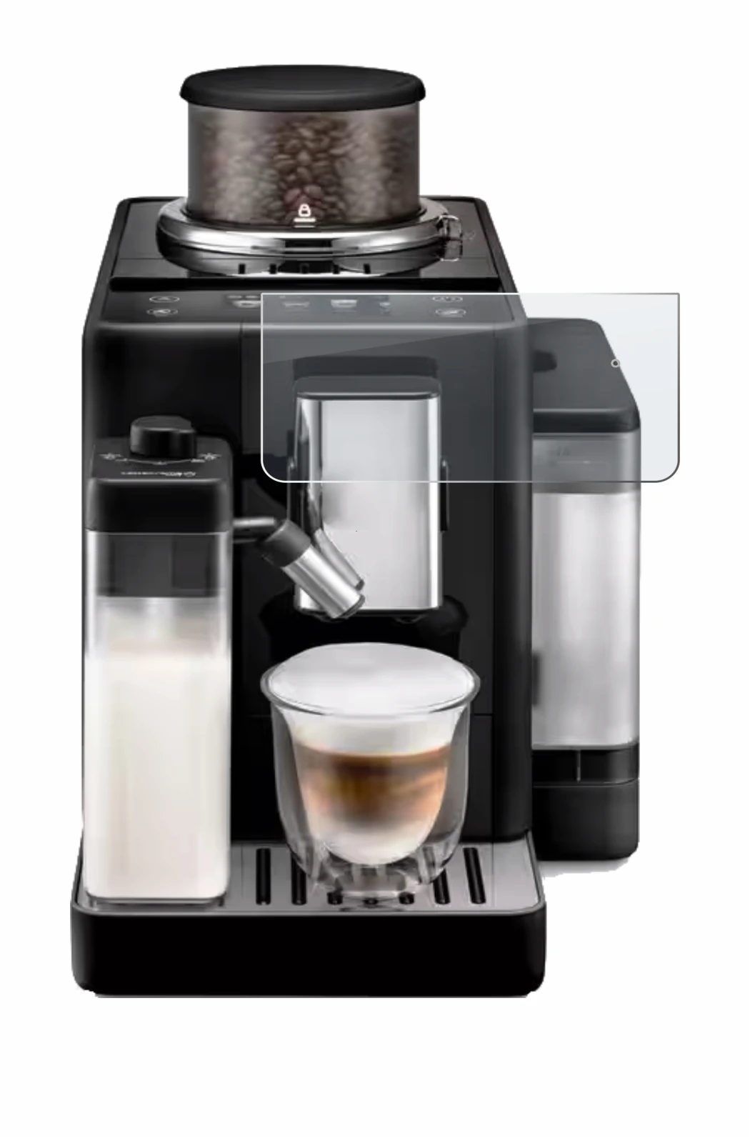 Image de l'appareil DeLonghi Rivelia avec une grande variété de protections d'écran.