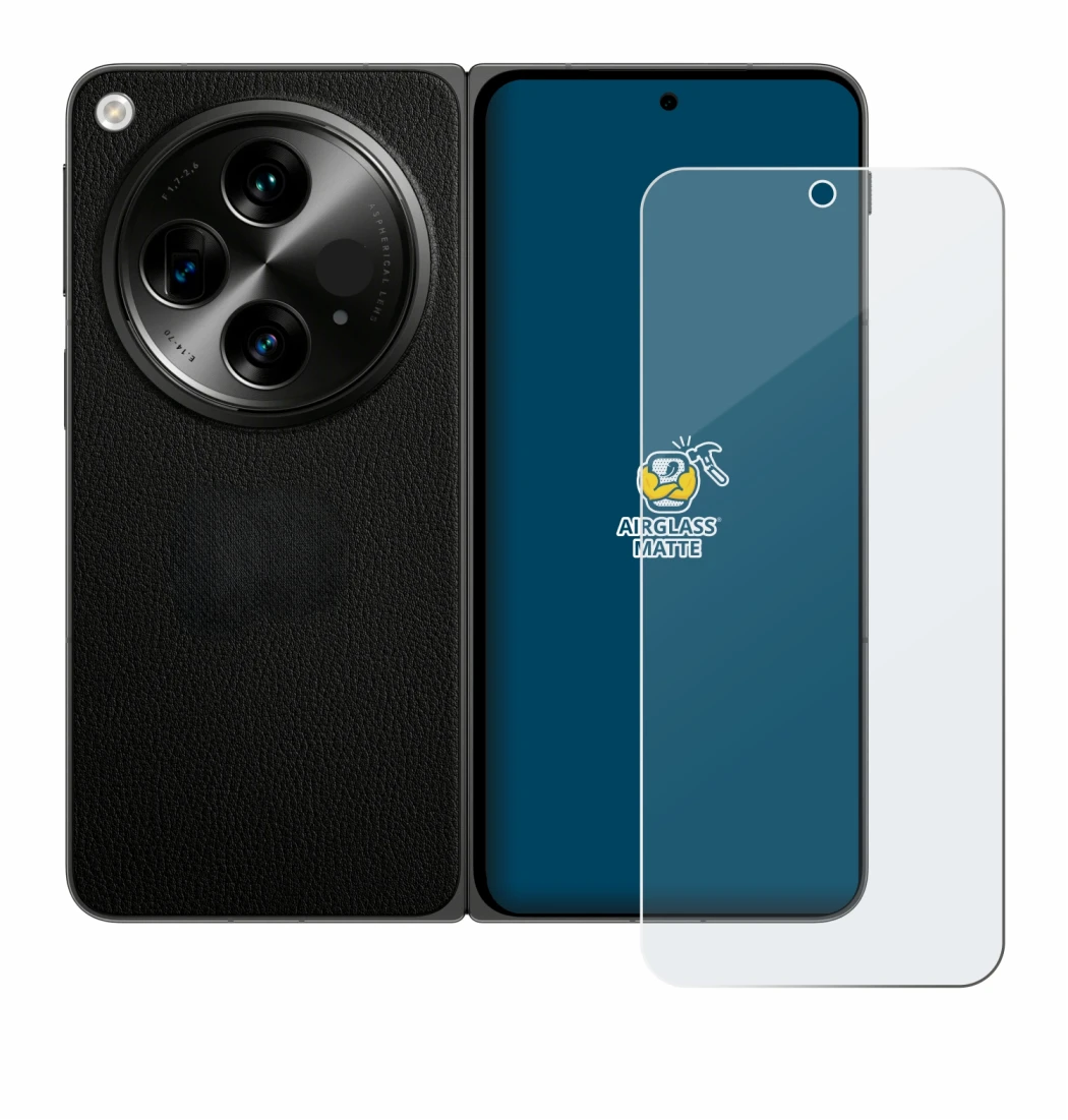 Image de l'appareil OnePlus Open (case-friendly) avec une grande variété de protections d'écran.