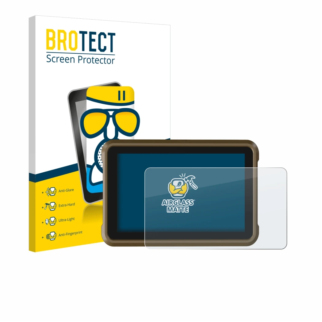 Face avant d’un emballage produit avec le logo de la marque BROTECT. À côté, l’appareil Atomos Ninja est représenté avec la pr