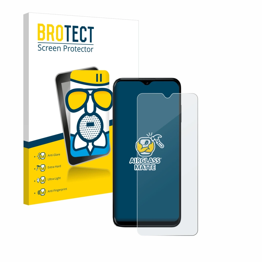 Face avant d’un emballage produit avec le logo de la marque BROTECT. À côté, l’appareil Nokia G60 5G est représenté avec la pr