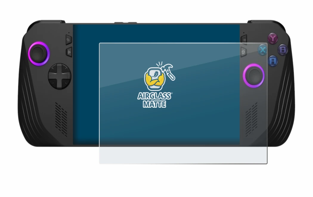 Image de l'appareil ASUS ROG Ally X (2024) avec une grande variété de protections d'écran.