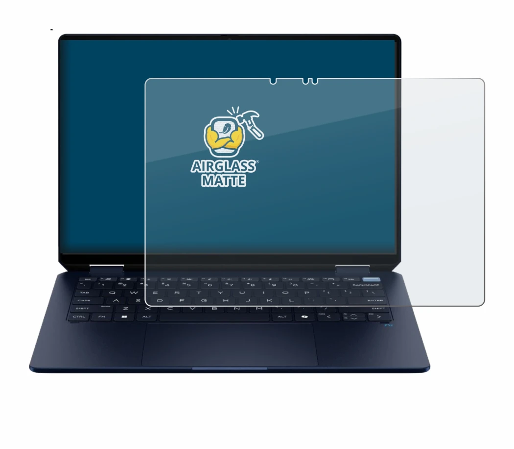 Image de l'appareil HP OmniBook Ultra Flip 14-fh avec une grande variété de protections d'écran.