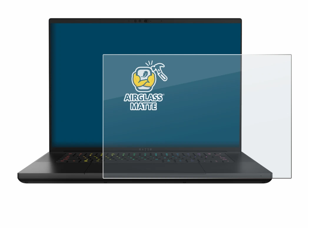 Image de l'appareil Razer Blade 16 2024 avec une grande variété de protections d'écran.