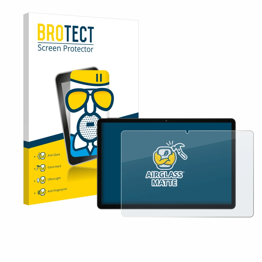 Face avant d’un emballage produit avec le logo de la marque BROTECT. À côté, l’appareil Doogee U11 est représenté avec la prot