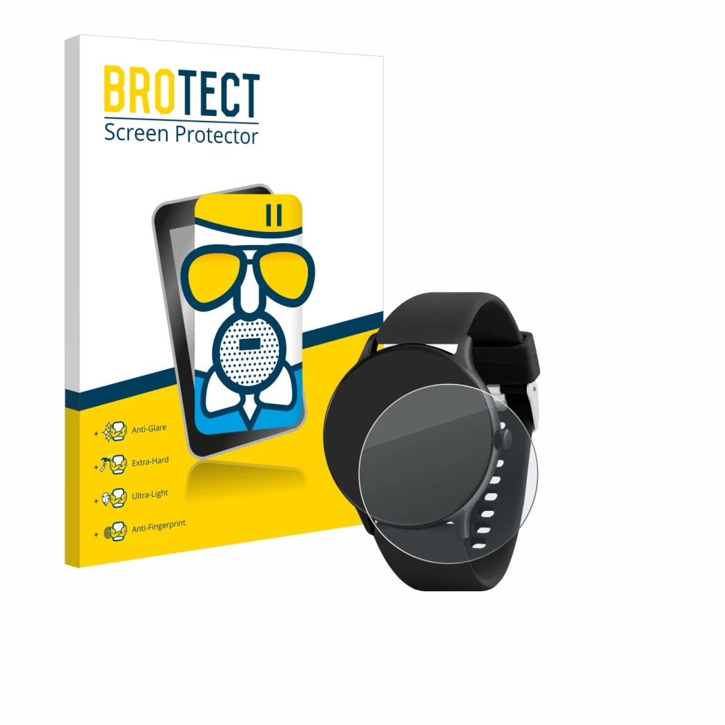 Face avant d’un emballage produit avec le logo de la marque BROTECT. À côté, l’appareil Reflex Active Series 22 est représenté