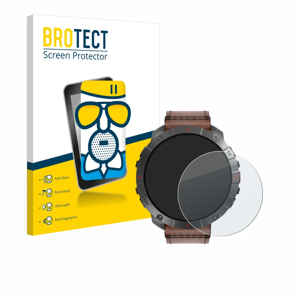 Face avant d’un emballage produit avec le logo de la marque BROTECT. À côté, l’appareil Polar Grit X2 Pro Titan est représenté