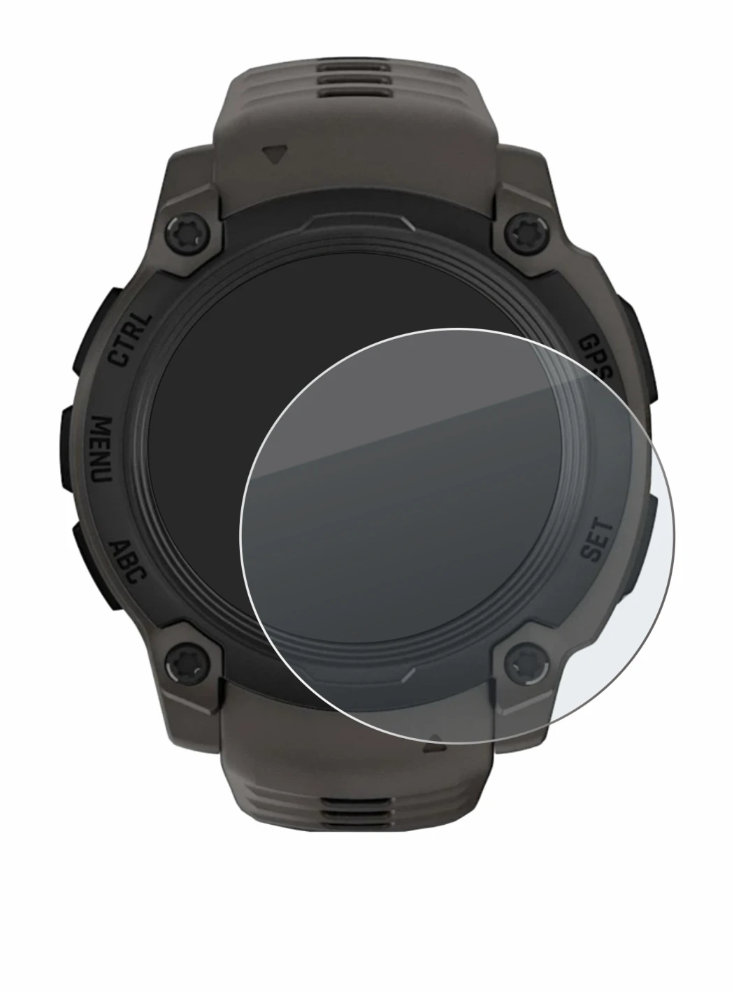 Image de l'appareil Garmin Instinct E (40 mm) avec une grande variété de protections d'écran.