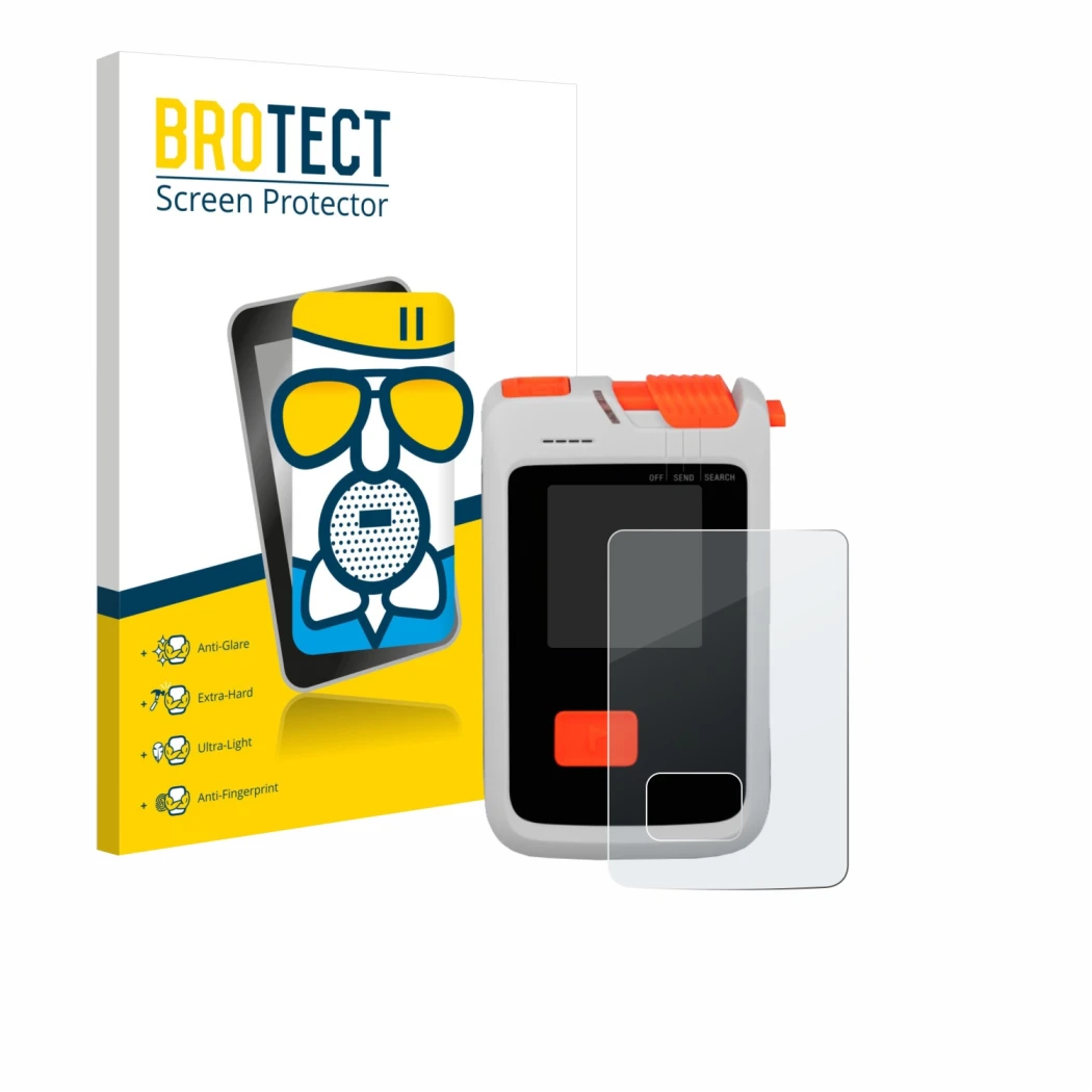 Face avant d’un emballage produit avec le logo de la marque BROTECT. À côté, l’appareil Mammut Barryvox Barryvox 2 est représe