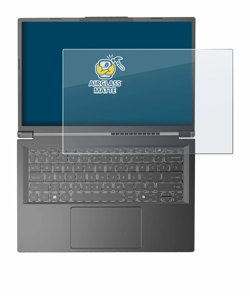 Image de l'appareil Acer Aspire 14 AI avec une grande variété de protections d'écran.