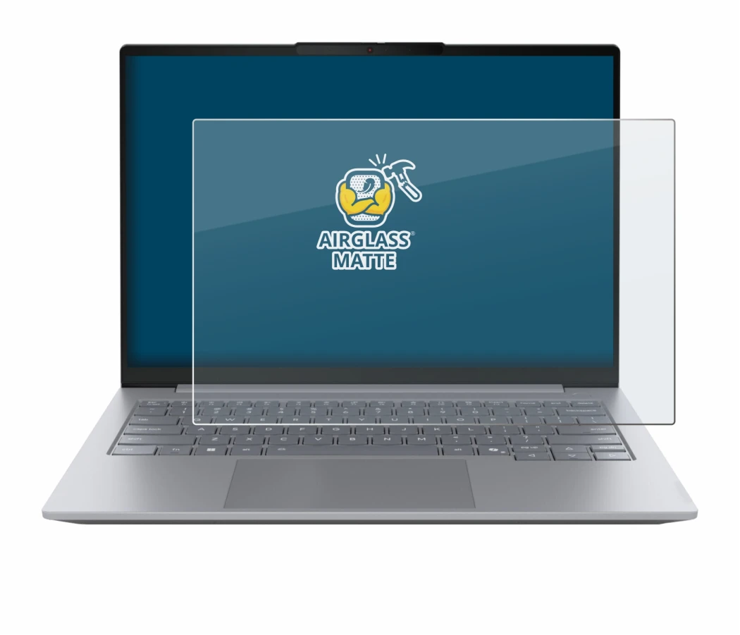 Image de l'appareil Lenovo ThinkBook 14 Gen 8 avec une grande variété de protections d'écran.