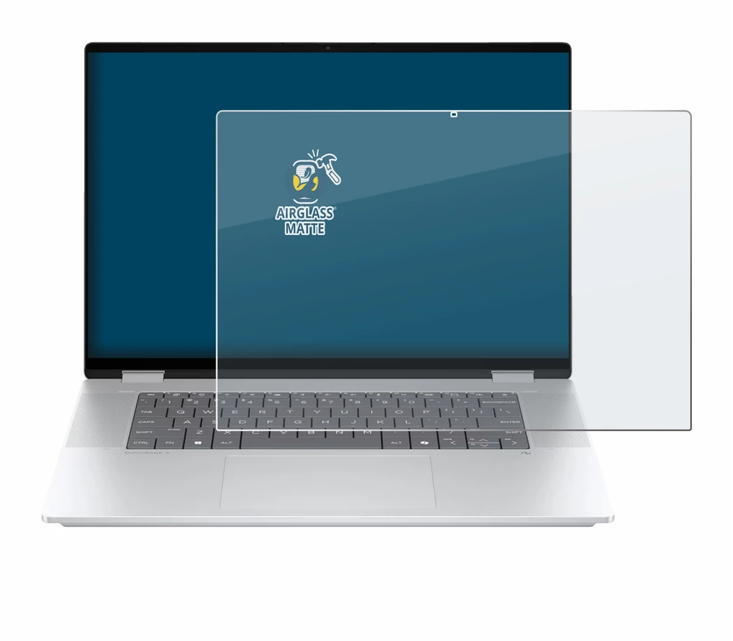 Image de l'appareil HP OmniBook X Flip 16-aX avec une grande variété de protections d'écran.