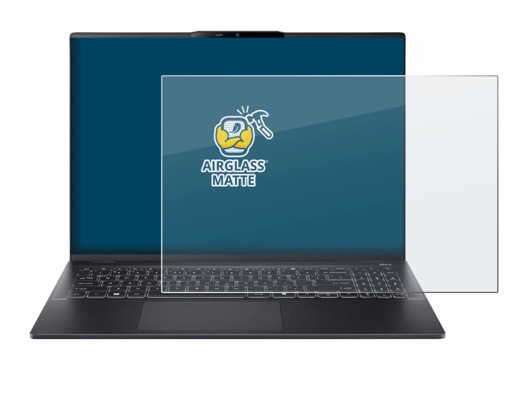 Image de l'appareil Acer Swift 16 AI avec une grande variété de protections d'écran.