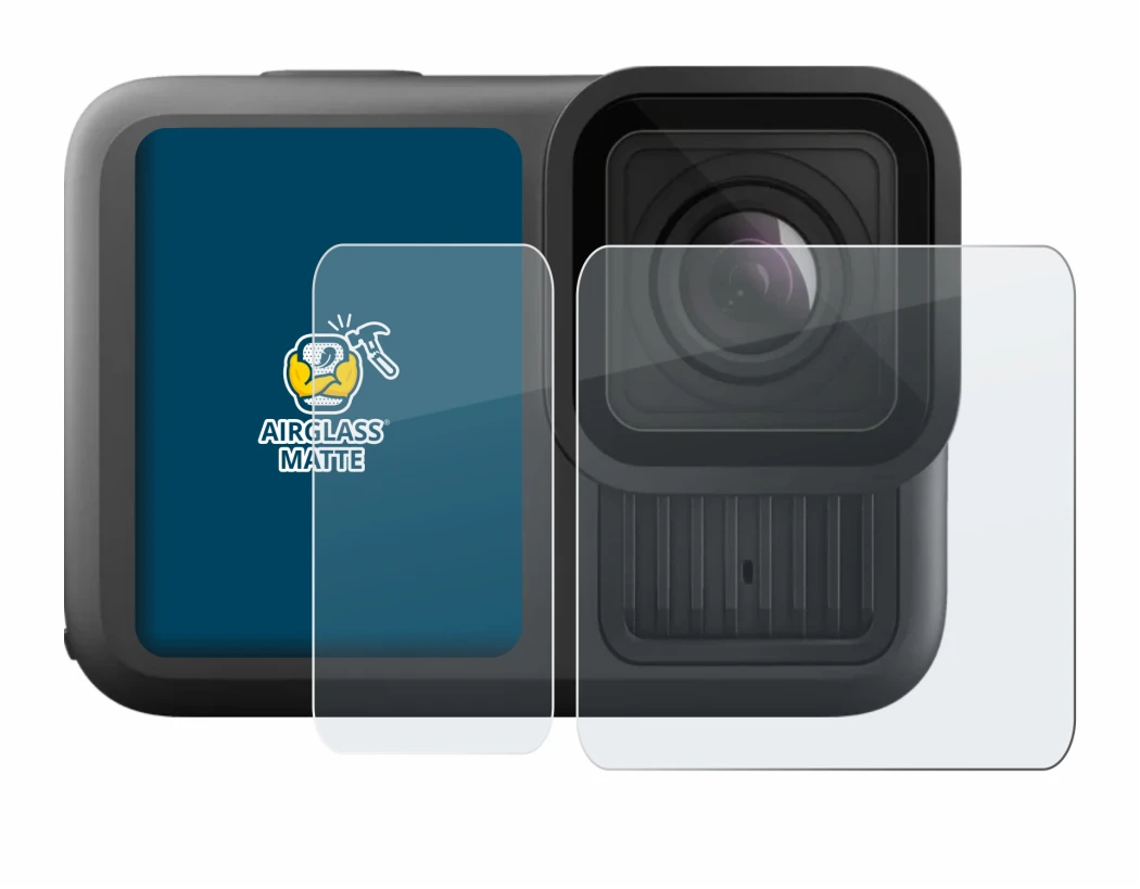 Image de l'appareil GoPro Hero 13 Black Ultra Wide Edition avec une grande variété de protections d'écran.