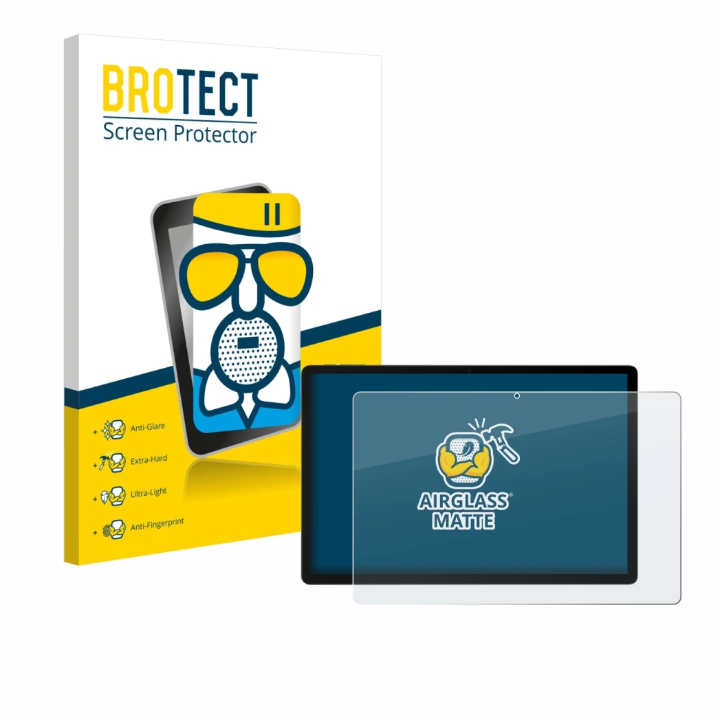 Face avant d’un emballage produit avec le logo de la marque BROTECT. À côté, l’appareil Doogee U13 est représenté avec la prot