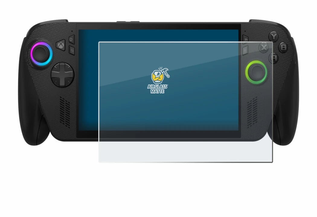 Image de l'appareil ASUS ROG Ally X 2025 avec une grande variété de protections d'écran.