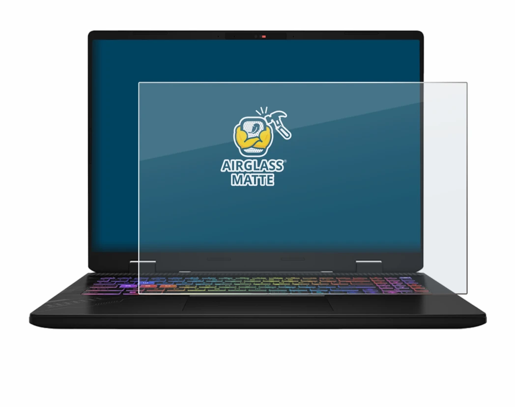 Image de l'appareil MSI Vector 16 HX AI avec une grande variété de protections d'écran.