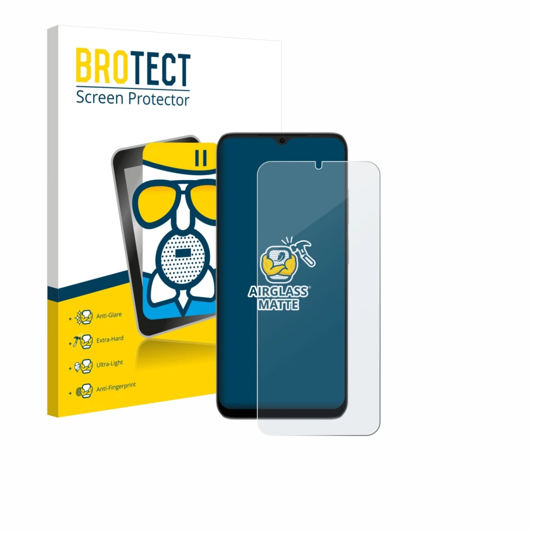 Face avant d’un emballage produit avec le logo de la marque BROTECT. À côté, l’appareil Doogee Note 56X est représenté avec la