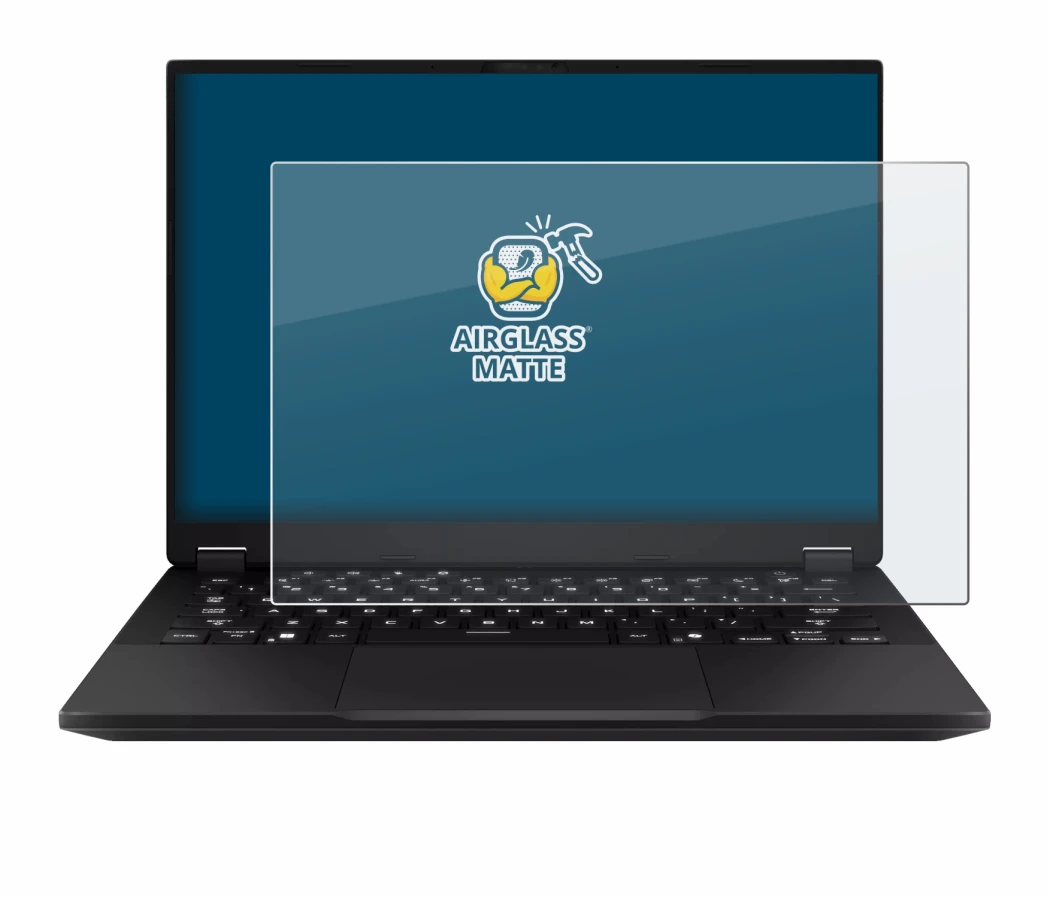 Image de l'appareil ASUS TUF Gaming A14 avec une grande variété de protections d'écran.