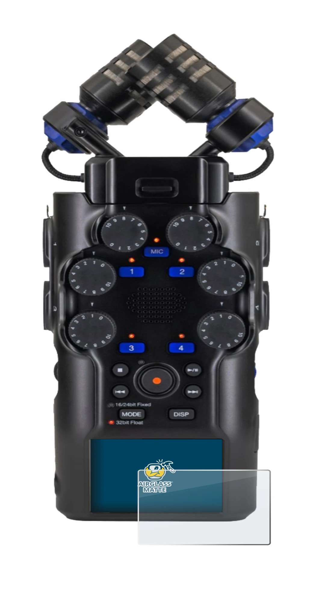 Image de l'appareil Zoom H6 studio avec une grande variété de protections d'écran.