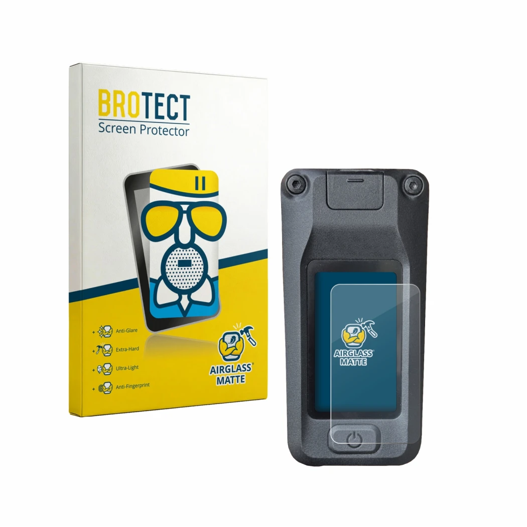 Face avant d’un emballage produit avec le logo de la marque BROTECT. À côté, l’appareil Amflow DJI Avinox est représenté avec 