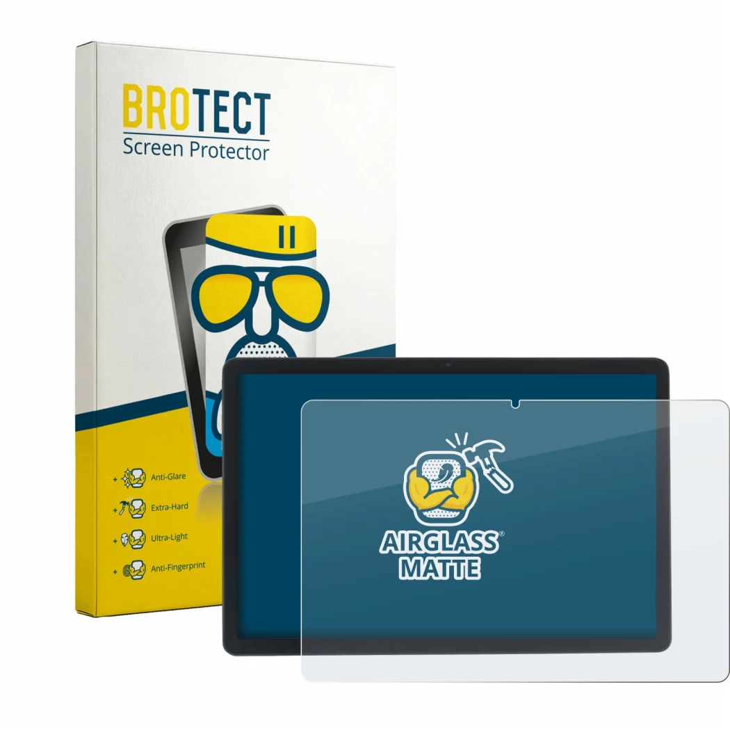 Face avant d’un emballage produit avec le logo de la marque BROTECT. À côté, l’appareil Acepad A172 est représenté avec la pro
