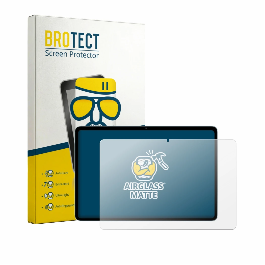 Face avant d’un emballage produit avec le logo de la marque BROTECT. À côté, l’appareil Teclast P35 est représenté avec la pro