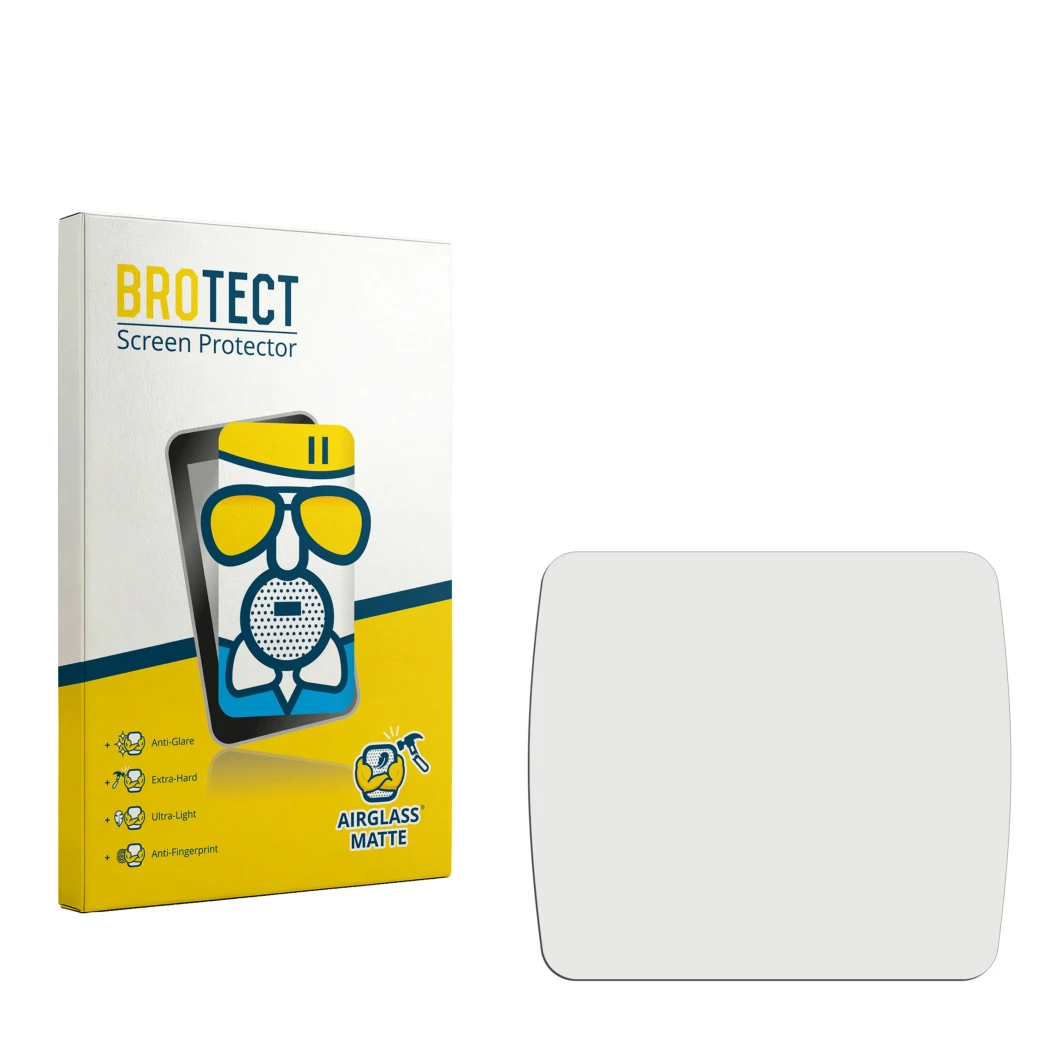 Face avant d’un emballage produit avec le logo de la marque BROTECT. À côté se trouve la protection d’écran correspondante.