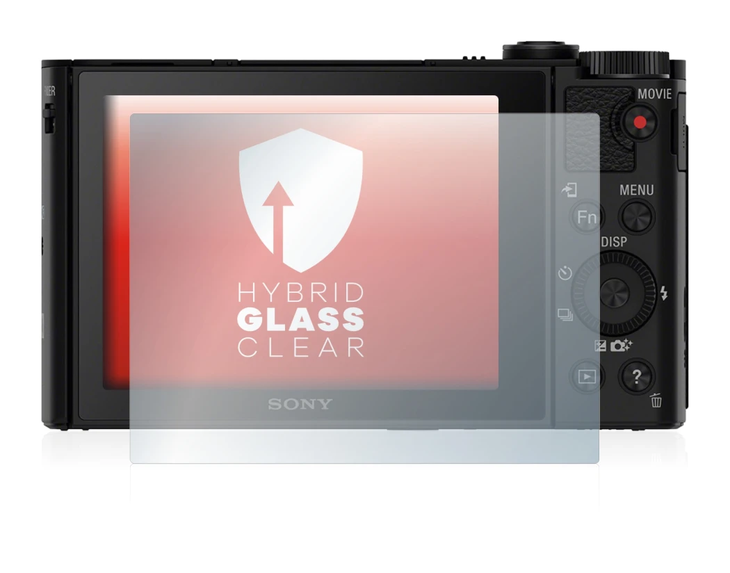 Image de l'appareil Sony Cyber-Shot DSC-HX90 avec une grande variété de protections d'écran.