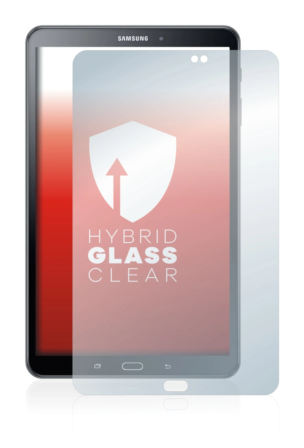 Image de l'appareil Samsung Galaxy Tab A 10.1 2016 avec une grande variété de protections d'écran.