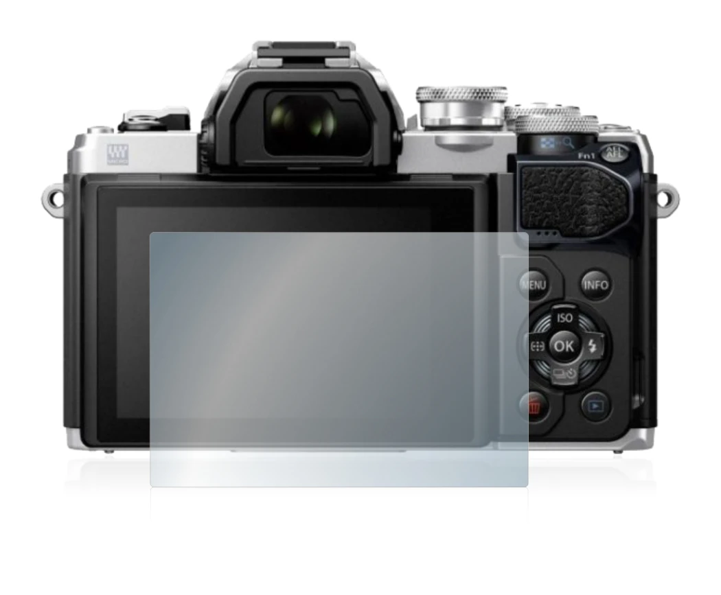 Image de l'appareil Olympus OM-D E-M10 Mark III avec une grande variété de protections d'écran.