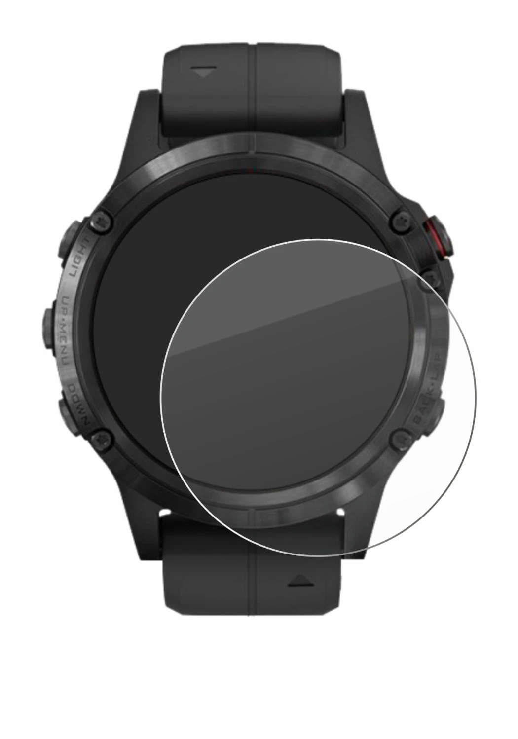 Image de l'appareil Garmin Fenix 5 Plus (47 mm) avec une grande variété de protections d'écran.