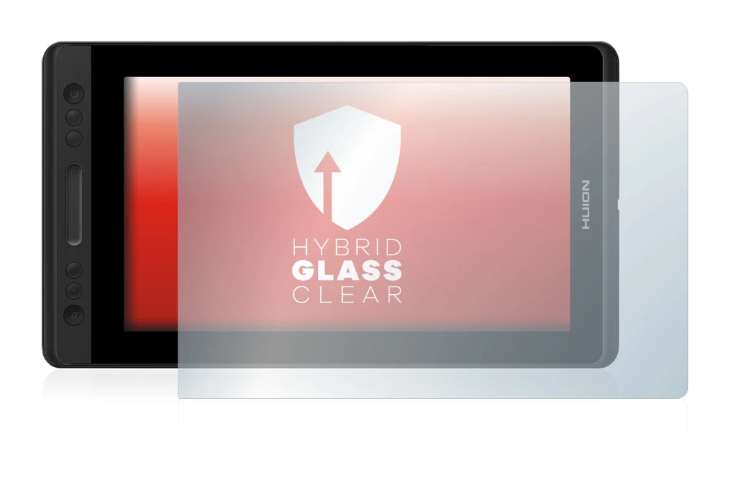 Image de l'appareil Huion Kamvas Pro 13 avec une grande variété de protections d'écran.