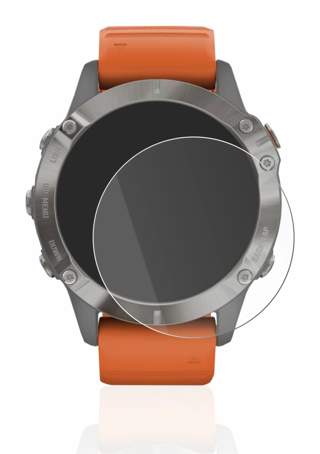 Image de l'appareil Garmin Fenix 6 Pro avec une grande variété de protections d'écran.