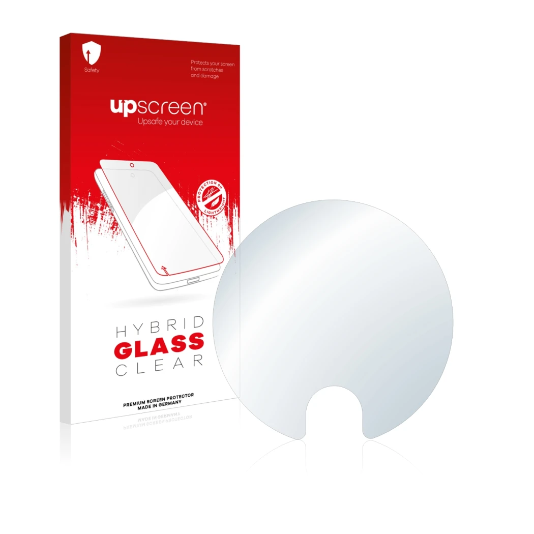 Face avant d’un emballage produit avec le logo de la marque upscreen. À côté, l’appareil Dyson V11 Absolute Pro est représenté