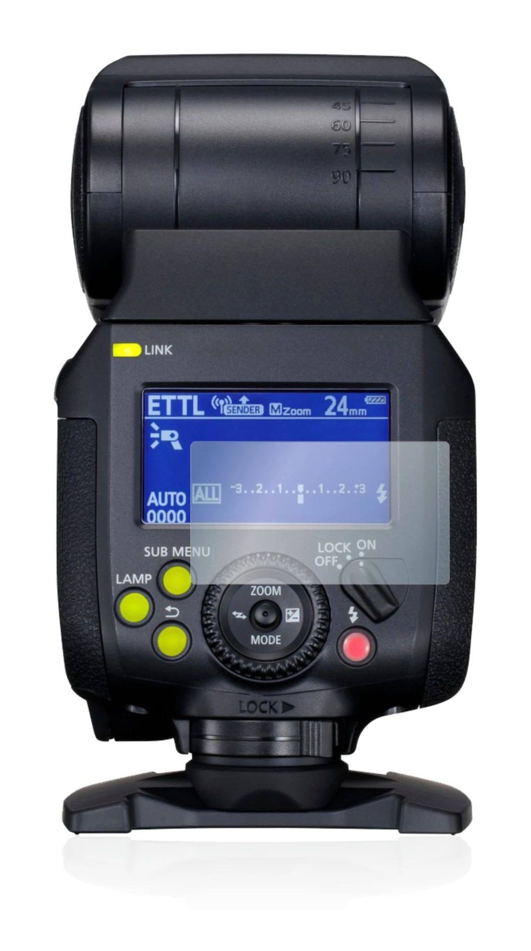 Image de l'appareil Canon Speedlite EL-1 avec une grande variété de protections d'écran.