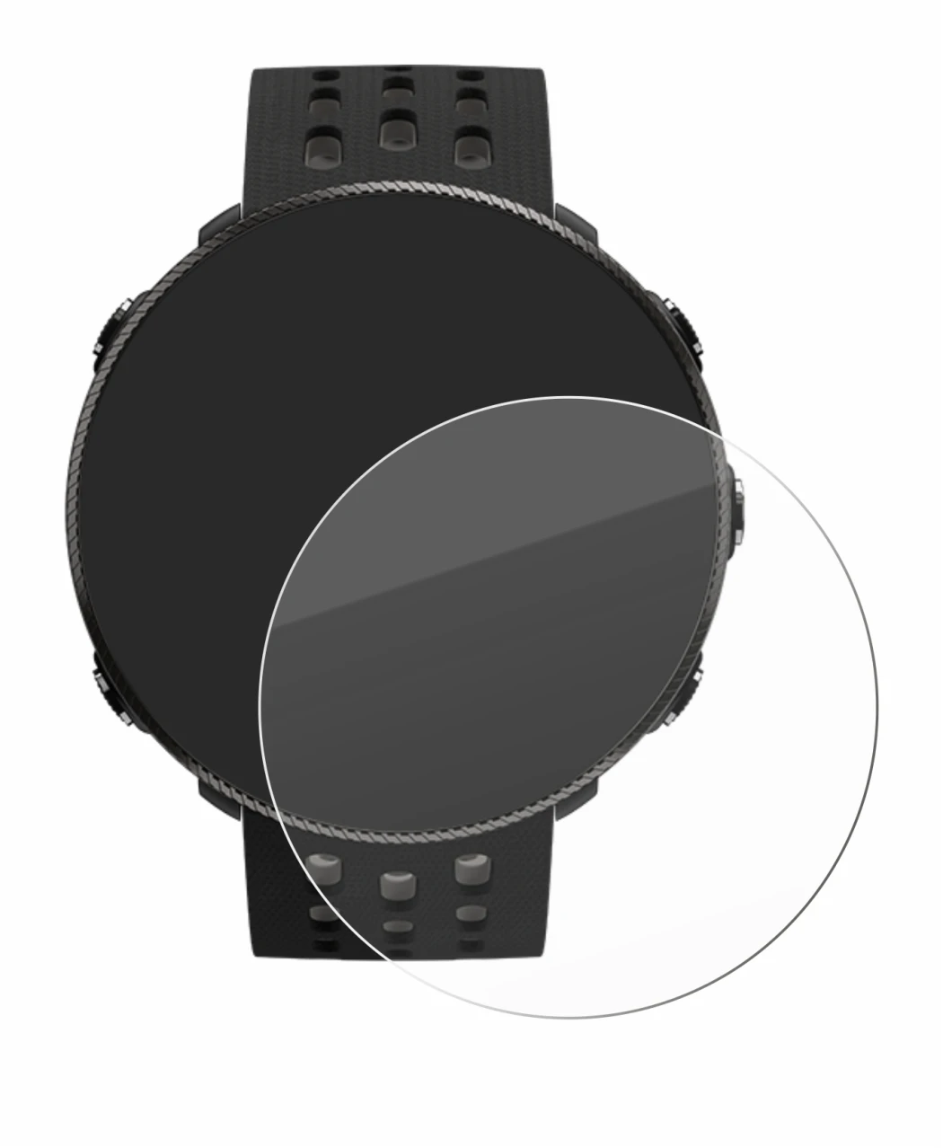 Image de l'appareil Polar Vantage M2 avec une grande variété de protections d'écran.