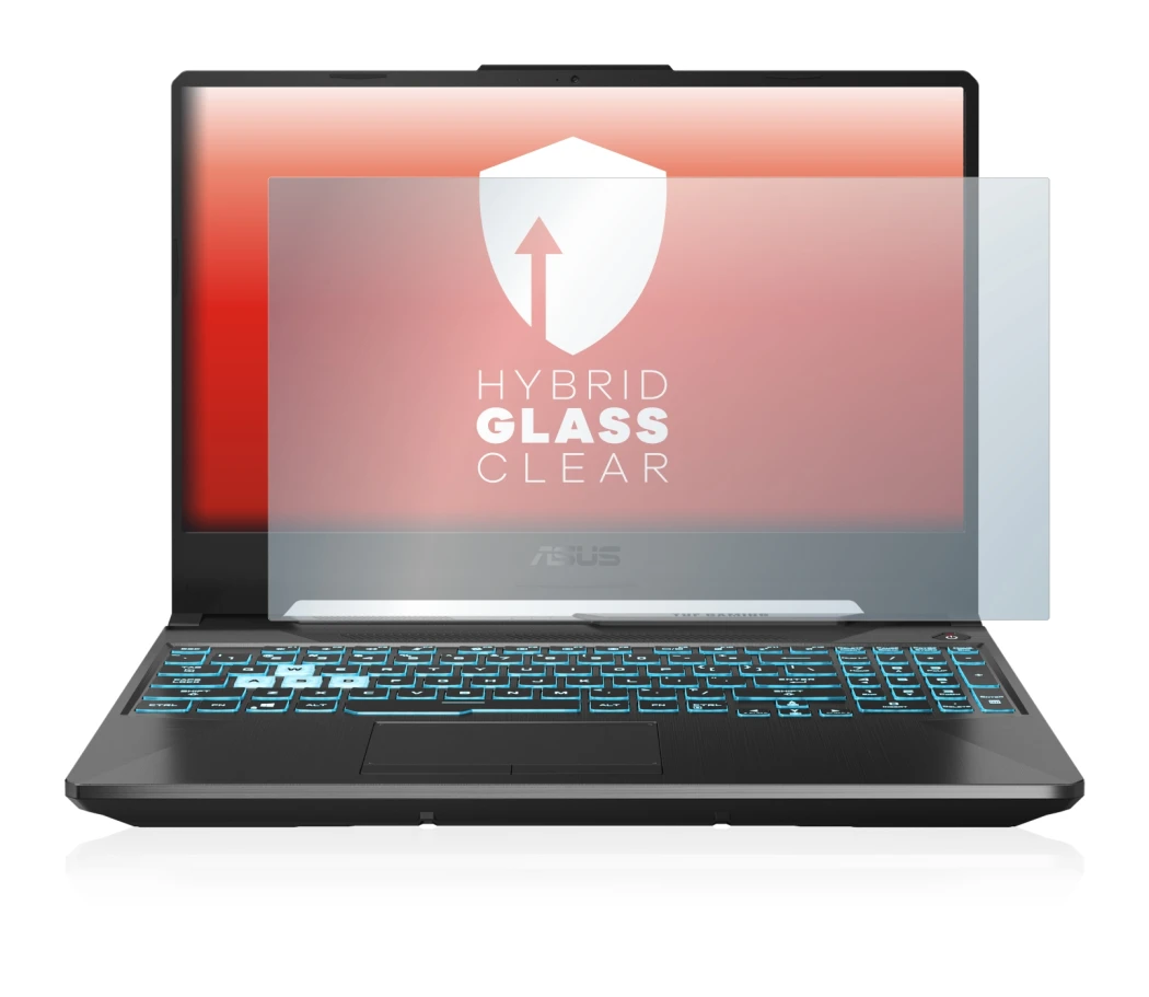 Image de l'appareil ASUS TUF Gaming A15 avec une grande variété de protections d'écran.