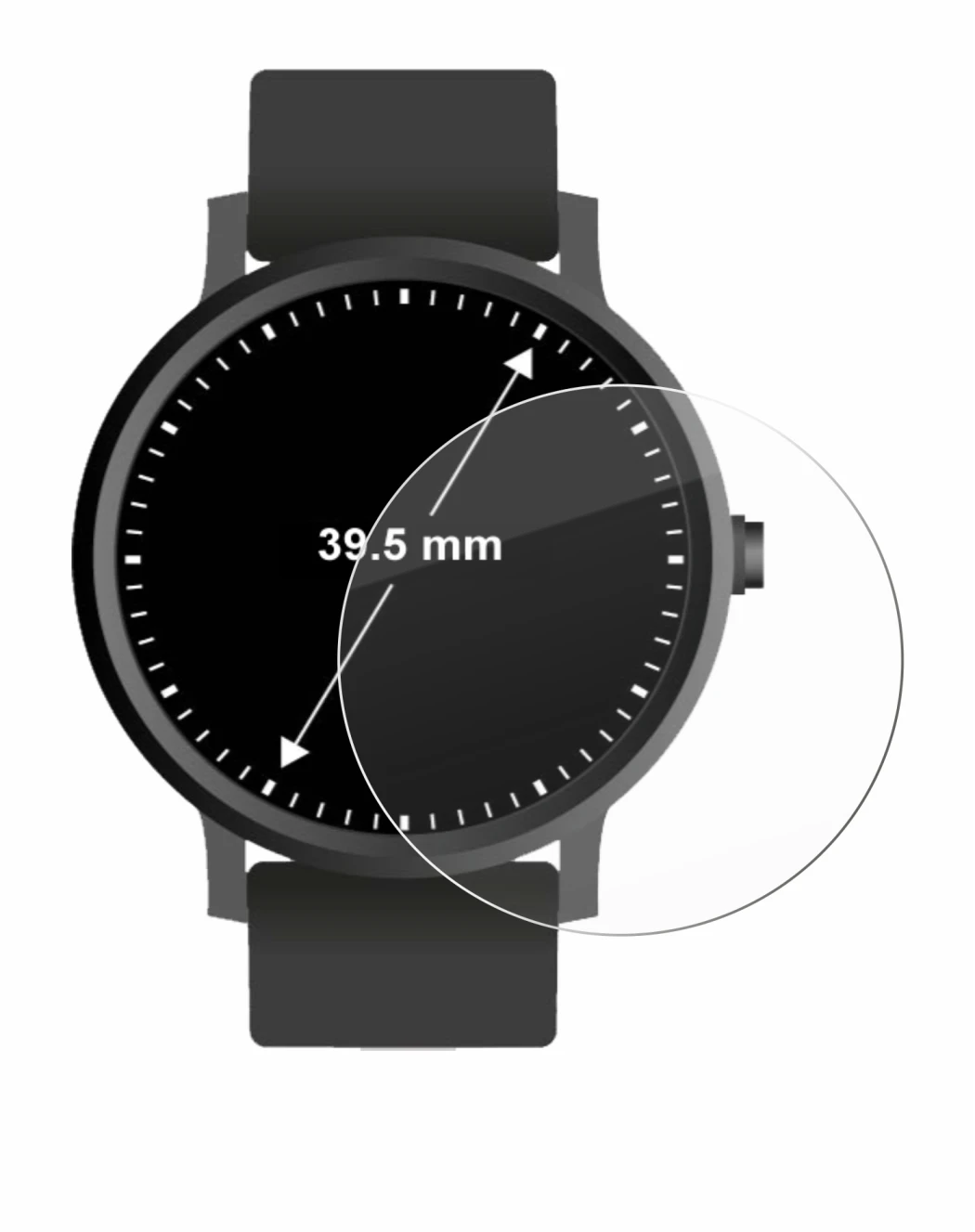 Image de l'appareil Montres (Circulaire, ø: 39.5 mm) avec une grande variété de protections d'écran.