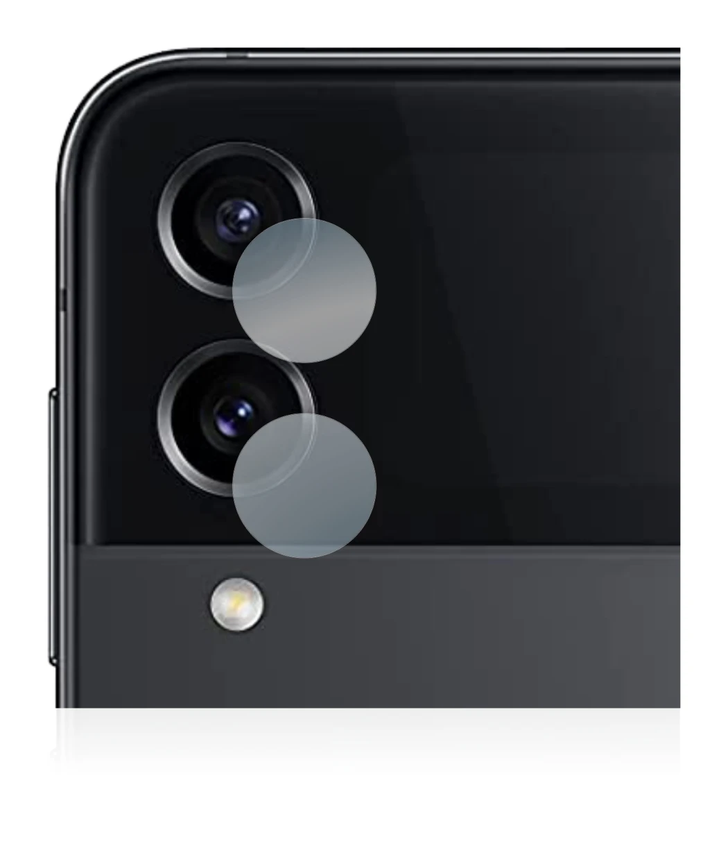 Image de l'appareil Samsung Galaxy Z Flip 4 (Caméra UNIQUEMENT) avec une grande variété de protections d'écran.